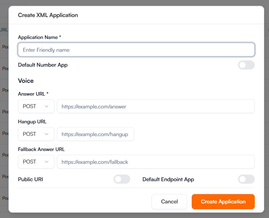 Create an application