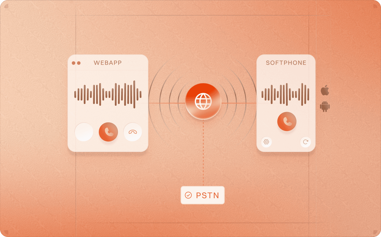 In-Browser and In-App Calling with Seamless PSTN Bridging